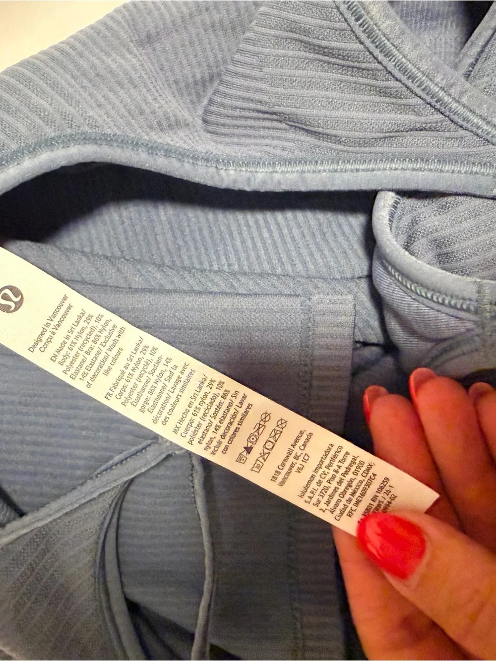 NWOT lululemon athletica Blue Ribbed Tank Top